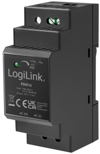 LogiLink Bloc d'alimentation pour rail DIN, 36 W, 24 V, noir