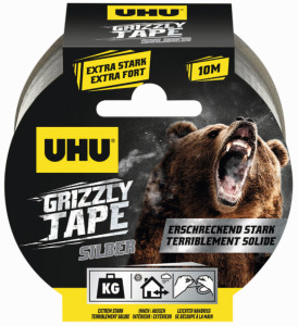 UHU PE-Gewebeband GRIZZLY TAPE, silber, 49 mm x 25 m