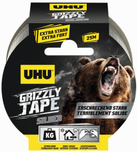 UHU PE-Gewebeband GRIZZLY TAPE, silber, 49 mm x 25 m