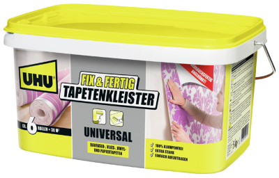 UHU Fix & Fertig Tapetenkleister Universal, 2,5 kg Eimer