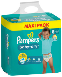 Pampers Couche baby-dry, taille 3 Midi, Maxi Pack