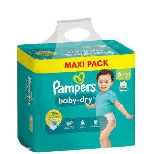 Pampers Couche baby-dry, taille 3 Midi, Maxi Pack