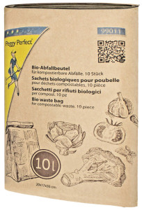 Peggy Perfect Sac poubelle compostable, 10 litres, marron