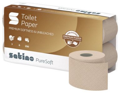 satino by wepa Papier toilette PureSoft, 3 couches, marron