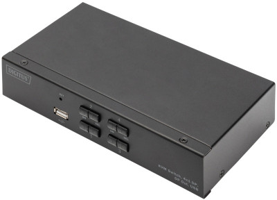 DIGITUS Desktop KVM Switch, 4x1, schwarz