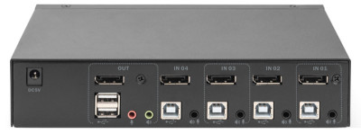 DIGITUS Desktop KVM Switch, 4x1, schwarz