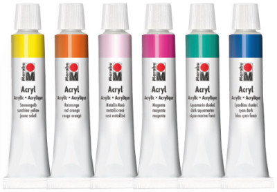 Marabu Set de peinture acrylique COLOR BLOCKING, 6 x 12 ml