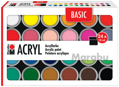 Marabu Set de peinture acrylique BASIC, 12 x 18 ml