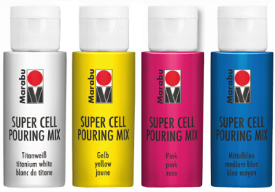 Marabu Super Cell Pouring Mix-Set GALAXY, 4 x 60 ml