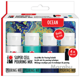 Marabu Super Cell Pouring Mix-Set GALAXY, 4 x 60 ml