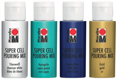 Marabu Super Cell Pouring Mix-Set GALAXY, 4 x 60 ml