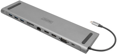 DIGITUS USB-C Docking Station, 11-Ports, silber