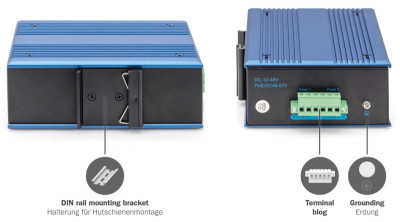 DIGITUS Switch industriel Gigabit Ethernet, 4+2 ports