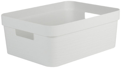 EDA Boîte de rangement STONE, 6 litres, PP, blanc