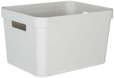 EDA Boîte de rangement STONE, 6 litres, PP, blanc