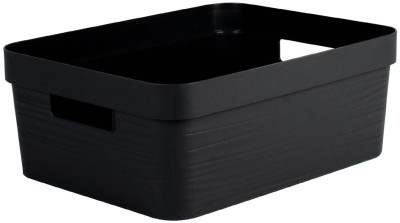 EDA Boîte de rangement STONE, 12 litres, PP, noir