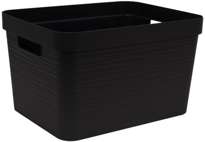 EDA Boîte de rangement STONE, 12 litres, PP, noir