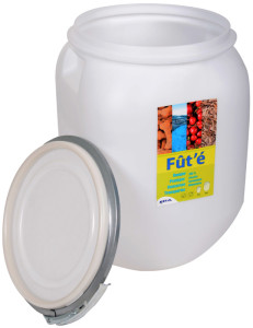 EDA Fût de stockage, 25 litres, plastique, blanc