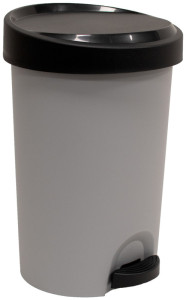 EDA Poubelle à pédale Stepy, 15 litres, PP, gris/anthracite