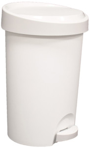 EDA Poubelle à pédale Stepy, 15 litres, PP, blanc