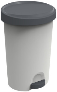 EDA Poubelle à pédale Stepy, 27 litres, PP, gris/anthracite