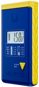 VARTA Testeur de piles, écran LCD, bleu/jaune