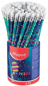 Maped Crayon de papier PIXEL PARTY, avec gomme, pot de 72