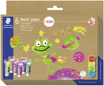 STAEDTLER Peinture aux doigts Noris junior FLUO, carton de 6