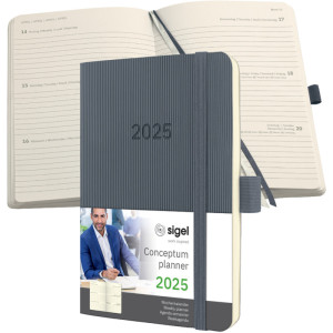 sigel Buchkalender Conceptum 2025, ca. DIN A6, schwarz