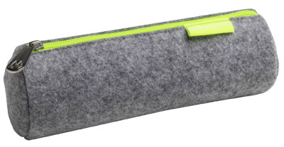 EXACOMPTA Trousse ronde, feutrine, gris / jaune fluo