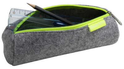 EXACOMPTA Trousse ronde, feutrine, gris / jaune fluo