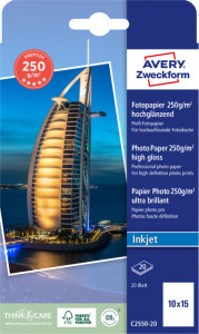 AVERY Zweckform Papier photo Inkjet PREMIUM, 10x15cm, blanc