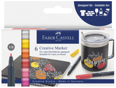 FABER-CASTELL Creative Marker, 6er Etui 