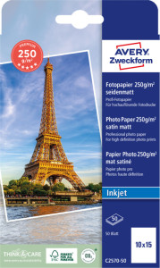 AVERY Zweckform Papier photo Inkjet PREMIUM, 10x15cm, blanc