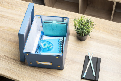 EXACOMPTA Boîte de rangement Neo Deco, A4+, bleu