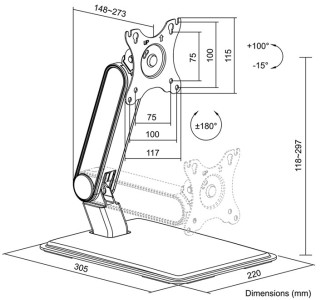 LogiLink Bras support pour écran tactile avec socle, noir