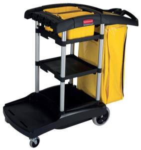 Rubbermaid Chariot de ménage grande capacité FG9T7200, noir