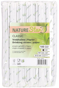 NATURE Star Paille en papier CLASSIC, 197 mm, noir