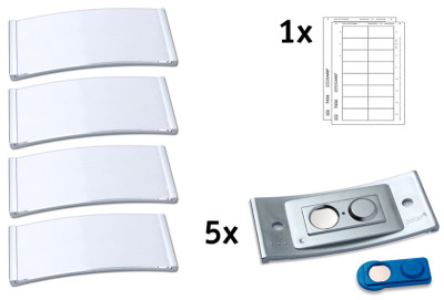 AVERY Zweckform Porte-nom, 80 x 34 mm, set de 5, argent