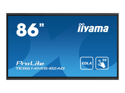 Iiyama : TE8614MIS-B2AG 85.6IN TOUCH IR+ VA 4K/435CD/4HDMI/DP/2USB-C/24:7