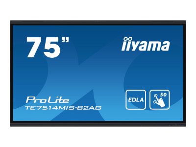 Iiyama : TE7514MIS-B2AG 75IN TOUCH IR+ VA 4K/435CD/4HDMI/DP/2USB-C/24:7