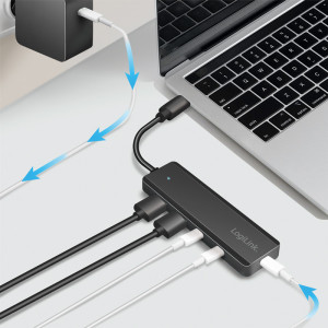 LogiLink Hub USB Ultra Slim, 4 ports, 2x USB-A, 2x USB-C