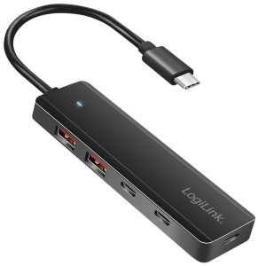 LogiLink Hub USB Ultra Slim, 4 ports, 2x USB-A, 2x USB-C