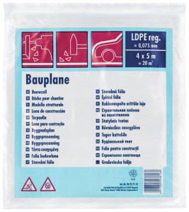 WESTEX Bâche de chantier LDPE, 75 microns, 4x5m, translucide