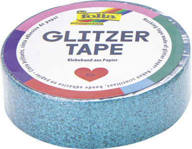 folia Ruban adhésif décoratif Glitzer-Tape, turquoise