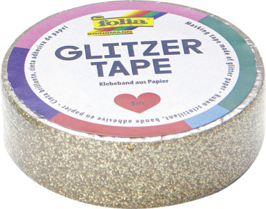 folia Ruban adhésif décoratif Glitzer-Tape, or