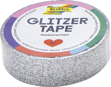 folia Ruban adhésif décoratif Glitzer-Tape, argent