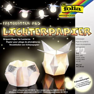 folia Papier origami pour photophore, 300 x 300 mm, blanc