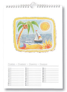 folia Calendrier mural créatif, A4, 170 g/m2, noir