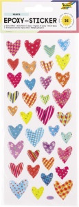 folia Sticker époxy HEARTS, effet 3D